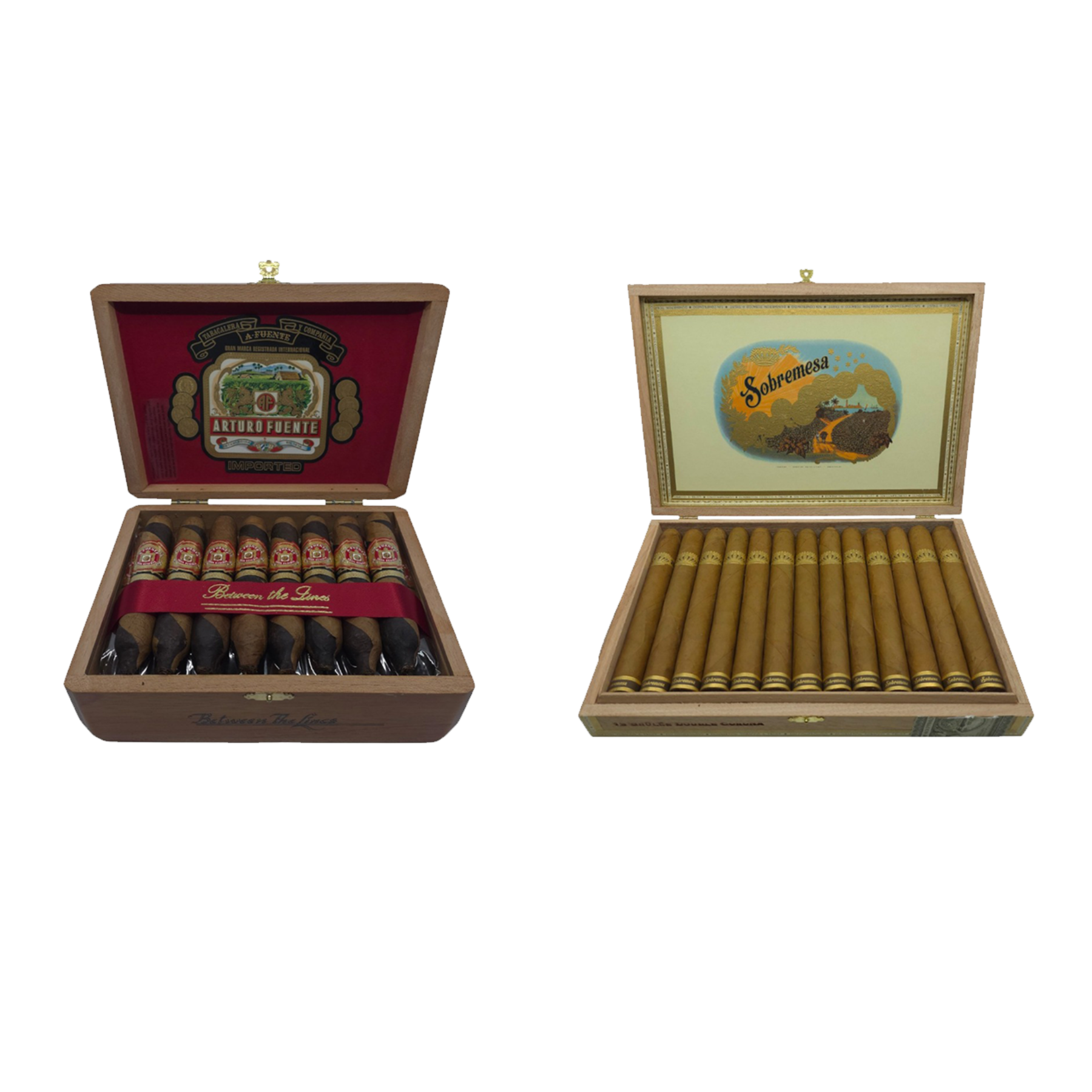 Arturo Fuente Hemingway Between the Lines + Sobremesa Brulee Double Corona (Two-Box Deal)