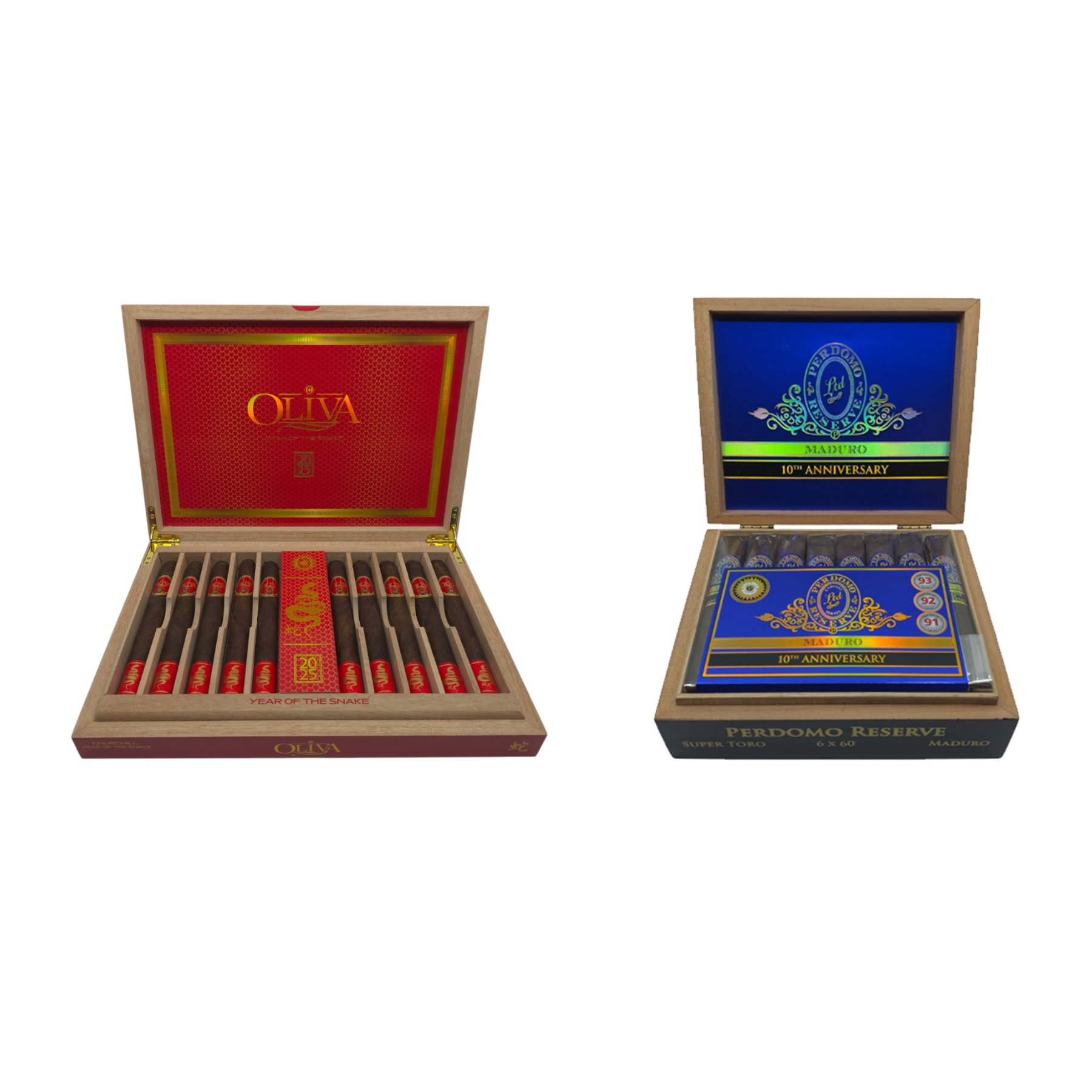 Oliva Year of the Snake + Perdomo 10th Anniversary Maduro Super Toro (Two-Box Deal)
