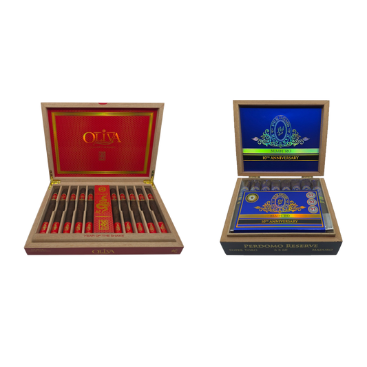 Oliva Year of the Snake + Perdomo 10th Anniversary Maduro Super Toro (Two-Box Deal)